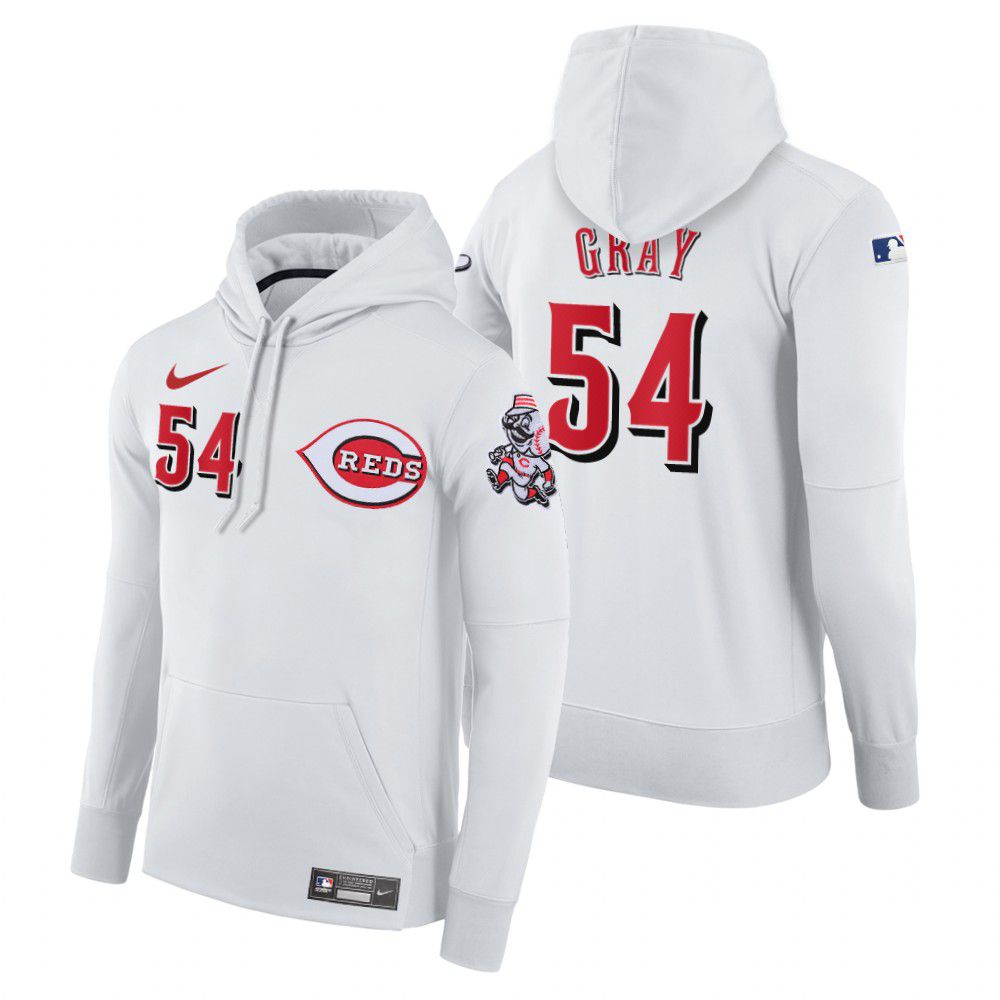 Cheap Men Cincinnati Reds 54 Gray white home hoodie 2021 MLB Nike Jerseys
